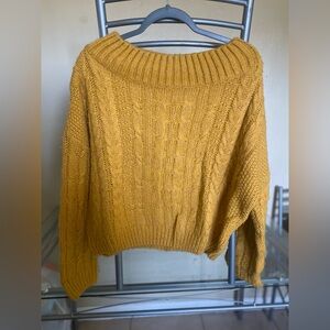 Ta Miel yellow wide neck sweater. Size small/medium